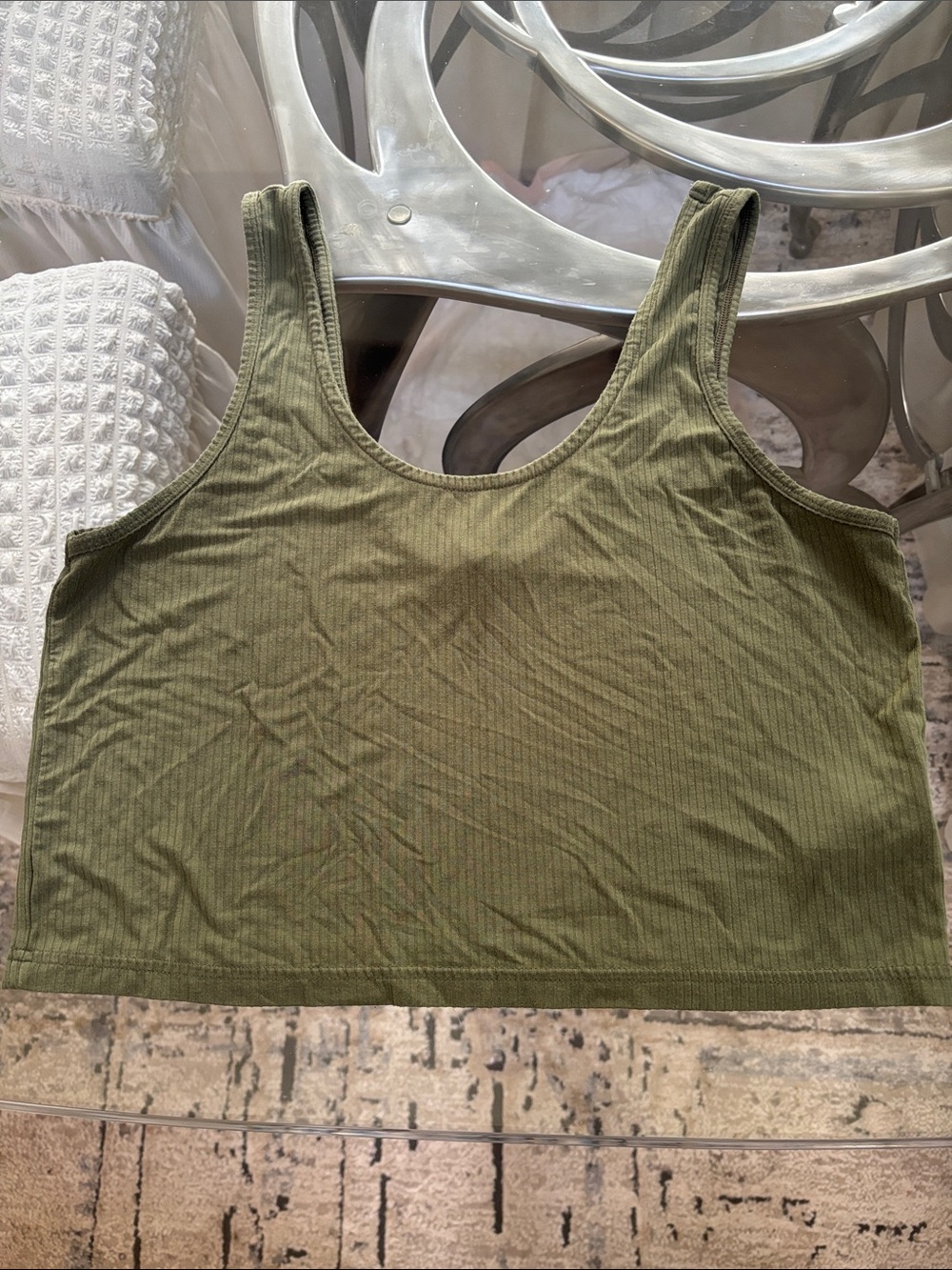 Old Navy Olive Green Ribbed Tank Bralette